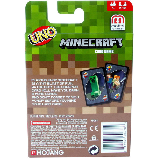 Jeux de Société,Mattel jeux UNO Minecraft jeu de carte famille