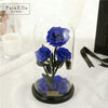 Rare Design - Three Eternal Roses In Elegant Glass Dome