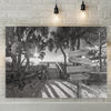 B/W Enchanting Bridge Entrance To Hidden Beach, Custom Canvas