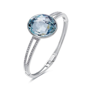 Sterling Silver Bracelet with Large Central Swarovski Crystal