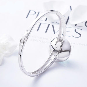 Sterling Silver Bracelet with Large Central Swarovski Crystal