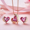 Swarovski Heart Cocoon Necklace + Earring Set